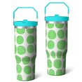 thumbnail image 1 of 30oz Handheld Travel Tumbler with Handle – Double Wall Stainless Steel Insulated Cup, Flip Straw Lid, Leak-Proof & BPA-Free for Hot and Cold Drinks – Durable Coffee & Juice Mug Pink, 1 of 7