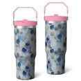 thumbnail image 1 of Classic 30oz Handheld Travel Tumbler with Handle – Double Wall Stainless Steel Insulated Cup, Flip Straw Lid, Leak-Proof & BPA-Free for Hot and Cold Drinks – Durable Coffee & Juice Mug Pink, 1 of 7