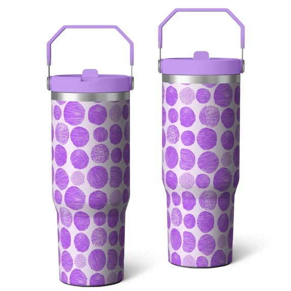 30oz Handheld Travel Tumbler with Handle – Double Wall Stainless Steel Insulated Cup, Flip Straw Lid, Leak-Proof & BPA-Free for Hot and Cold Drinks – Durable Coffee & Juice Mug Pink