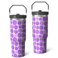 thumbnail image 1 of 30oz Handheld Travel Tumbler with Handle – Double Wall Stainless Steel Insulated Cup, Flip Straw Lid, Leak-Proof & BPA-Free for Hot and Cold Drinks – Durable Coffee & Juice Mug Pink, 1 of 7