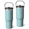 thumbnail image 1 of 30oz Handheld Travel Tumbler with Handle – Double Wall Stainless Steel Insulated Cup, Flip Straw Lid, Leak-Proof & BPA-Free for Hot and Cold Drinks – Durable Coffee & Juice Mug Pink, 1 of 7