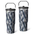 thumbnail image 1 of 30oz Handheld Travel Tumbler with Handle – Double Wall Stainless Steel Insulated Cup, Flip Straw Lid, Leak-Proof & BPA-Free for Hot and Cold Drinks – Durable Coffee & Juice Mug Pink, 1 of 7