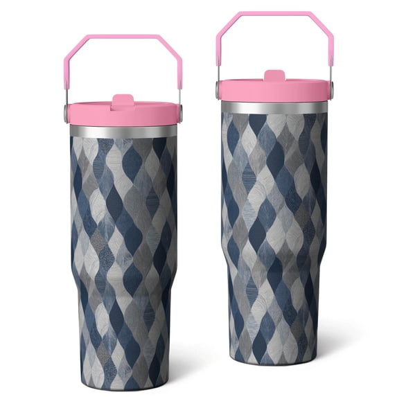 30oz Handheld Travel Tumbler with Handle – Double Wall Stainless Steel Insulated Cup, Flip Straw Lid, Leak-Proof & BPA-Free for Hot and Cold Drinks – Durable Coffee & Juice Mug Pink