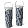 thumbnail image 1 of 30oz Handheld Travel Tumbler with Handle – Double Wall Stainless Steel Insulated Cup, Flip Straw Lid, Leak-Proof & BPA-Free for Hot and Cold Drinks – Durable Coffee & Juice Mug Pink, 1 of 7