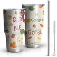 thumbnail image 1 of 30oz Happy Thanksgiving Turkey Fall Leaves Tumblers Stainless Steel Tumbler with Lid and Straw,Vacuum Insulated Double Wall Travel Tumbler Cups Mug with Cleaning Brush for Coffee,Tea, 1 of 7