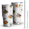 thumbnail image 1 of 30oz Happy Thanksgiving Turkey Fall Pumpkin Tumblers Stainless Steel Tumbler with Lid and Straw,Vacuum Insulated Double Wall Travel Tumbler Cups Mug with Cleaning Brush for Coffee,Tea, 1 of 7
