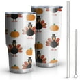 thumbnail image 1 of 30oz Happy Thanksgiving Turkey Fall Pumpkin Tumblers Stainless Steel Tumbler with Lid and Straw,Vacuum Insulated Double Wall Travel Tumbler Cups Mug with Cleaning Brush for Coffee,Tea, 1 of 7