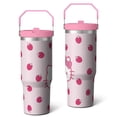 thumbnail image 1 of 30oz Hello Kawaii Cat Cute Stainless Steel Tumbler with Lid and Straw,Spill Proof Travel Cup Double Wall Vacuum Insulated Coffee Mug with Top Handle Pink, 1 of 7