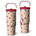 thumbnail image 1 of 30oz Hello Kawaii Cat Cute Stainless Steel Tumbler with Lid and Straw,Spill Proof Travel Cup Double Wall Vacuum Insulated Coffee Mug with Top Handle Red, 1 of 7