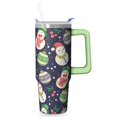 thumbnail image 1 of 30oz Holiday Tumbler with Handle and Straw, Santa Claus Stainless Steel Insulated Cup Holiday Coffee Water Bottle, 1 of 5
