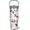 thumbnail image 1 of 30oz Horse Tumbler Cup with Handle, 30 OZ Floral Horse Travel Coffee Mug Water Bottle Stainless Steel Vacuum Insulated, Horse Decor Stuff Gifts for Women Girls Horse Accessories, 1 of 6