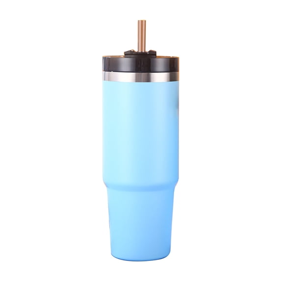 30oz Insulated Cup with Lid and Straw Reusable 304 Stainless Steel Water Bottle Iced Coffee Bear Travel Mug for Car Gym Fitness