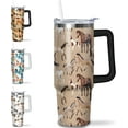 thumbnail image 1 of 30oz Insulated Stainless Steel Tumbler with Handle and Straw - Horse Design Travel Mug, Coffee Cup & Water Bottle - Perfect Gift for Women, Girls and Horse Lovers, 1 of 6