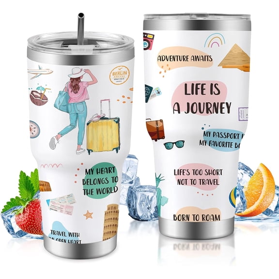 30oz Leakproof Tumbler Women's Birthday Gift Stainless Steel Straw Travel Coffee Mug Ideal for Friends, Lover, Sisters, Besties