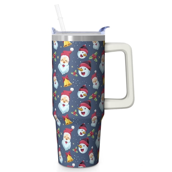30oz Merry Christmas Tumbler with Lid Straw Leak Proof Stainless Steel Cup Gifts for Women Men Holiday