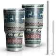 thumbnail image 1 of 30oz Multicolor Christmas Pattern Tumblers Stainless Steel Tumbler with Lid and Straw,Vacuum Insulated Double Wall Travel Tumbler Cups Mug with Cleaning Brush for Coffee,Tea, 1 of 7