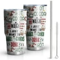 thumbnail image 1 of 30oz Multicolor Christmas Pattern Tumblers Stainless Steel Tumbler with Lid and Straw,Vacuum Insulated Double Wall Travel Tumbler Cups Mug with Cleaning Brush for Coffee,Tea, 1 of 7