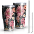 thumbnail image 1 of 30oz Multicolored Pioneer Flower Tumblers Stainless Steel Tumbler with Lid and Straw,Vacuum Insulated Double Wall Travel Tumbler Cups Mug with Cleaning Brush for Coffee,Tea, 1 of 7