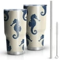 thumbnail image 1 of 30oz Ocean Seahorse Tumblers Stainless Steel Tumbler with Lid and Straw,Vacuum Insulated Double Wall Travel Tumbler Cups Mug with Cleaning Brush for Coffee,Tea, 1 of 7