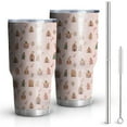 thumbnail image 1 of 30oz Pink Christmas Gingerbread House Pattern Tumblers Stainless Steel Tumbler with Lid and Straw,Vacuum Insulated Double Wall Travel Tumbler Cups Mug with Cleaning Brush for Coffee,Tea, 1 of 7
