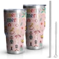 thumbnail image 1 of 30oz Pink Christmas Nutcracker Pattern Tumblers Stainless Steel Tumbler with Lid and Straw,Vacuum Insulated Double Wall Travel Tumbler Cups Mug with Cleaning Brush for Coffee,Tea, 1 of 7