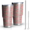 thumbnail image 1 of 30oz Pink Christmas Tree Pattern Tumblers Stainless Steel Tumbler with Lid and Straw,Vacuum Insulated Double Wall Travel Tumbler Cups Mug with Cleaning Brush for Coffee,Tea, 1 of 7