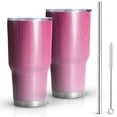 thumbnail image 1 of 30oz Pink Gradient Leopard Print Tumblers Stainless Steel Tumbler with Lid and Straw,Vacuum Insulated Double Wall Travel Tumbler Cups Mug with Cleaning Brush for Coffee,Tea, 1 of 1