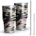 thumbnail image 1 of 30oz Pink Purple Camo Gradient Pattern Tumblers Stainless Steel Tumbler with Lid and Straw,Vacuum Insulated Double Wall Travel Tumbler Cups Mug with Cleaning Brush for Coffee,Tea, 1 of 7