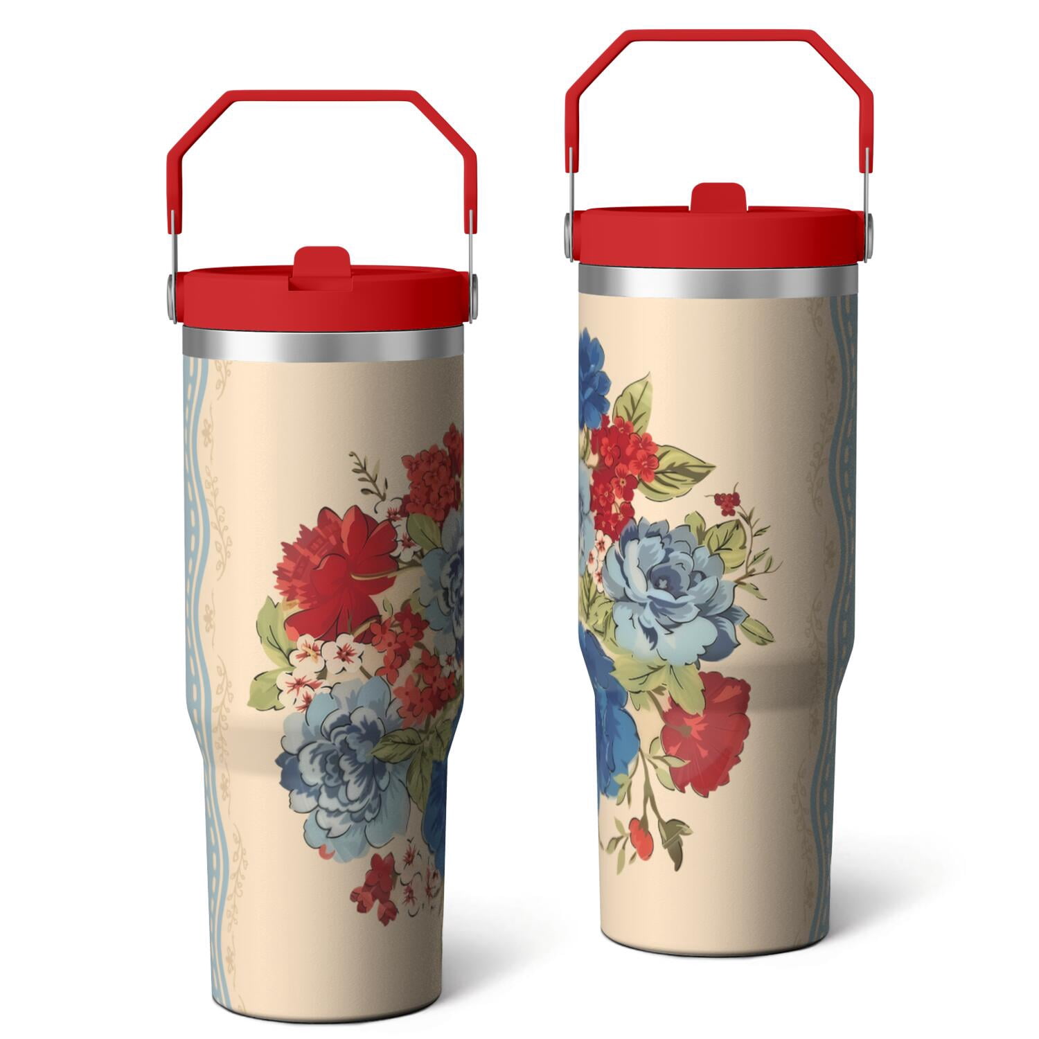 25 Oz Stainless Steel Tumbler With Flip Straw Lid - Double Wall Vacuum Insulated, Leakproof, Fits Car Cup Holder, Navy