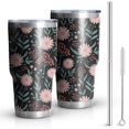 thumbnail image 1 of 30oz Pioneer Flower Floral Print Pattern Tumbler, Double Wall Vacuum Insulated Cup, BPA-Free Leak Proof Lid & Reusable Straws, Hot 12h, Cold 34h, 1 of 6