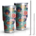 thumbnail image 1 of 30oz Pioneer Flower Floral Print Pattern Tumbler, Double Wall Vacuum Insulated Cup, BPA-Free Leak Proof Lid & Reusable Straws, Hot 12h, Cold 34h, 1 of 6