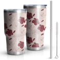 thumbnail image 1 of 30oz Pioneer Flower Floral Print Pattern Tumbler, Double Wall Vacuum Insulated Cup, BPA-Free Leak Proof Lid & Reusable Straws, Hot 12h, Cold 34h, 1 of 6