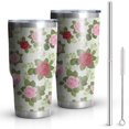 thumbnail image 1 of 30oz Pioneer Flower Floral Print Pattern Tumbler, Double Wall Vacuum Insulated Cup, BPA-Free Leak Proof Lid & Reusable Straws, Hot 12h, Cold 34h, 1 of 6