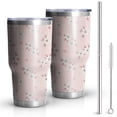thumbnail image 1 of 30oz Pioneer Flower Floral Print Pattern Tumbler, Double Wall Vacuum Insulated Cup, BPA-Free Leak Proof Lid & Reusable Straws, Hot 12h, Cold 34h, 1 of 6