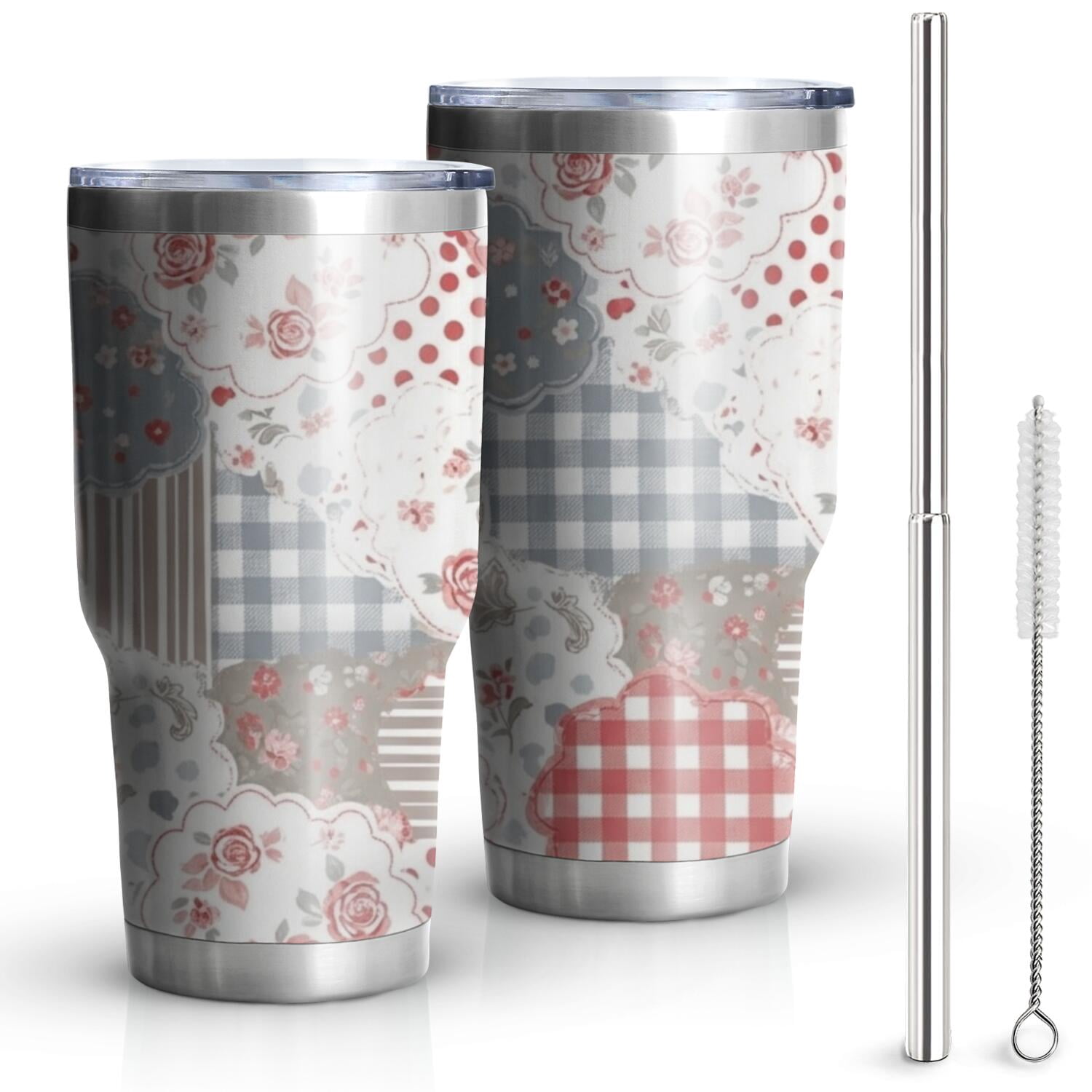 30oz Pioneer Flower Floral Print Pattern Tumbler, Double Wall Vacuum ...