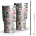 thumbnail image 1 of 30oz Pioneer Flower Floral Print Pattern Tumbler, Double Wall Vacuum Insulated Cup, BPA-Free Leak Proof Lid & Reusable Straws, Hot 12h, Cold 34h, 1 of 6