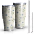 thumbnail image 1 of 30oz Pioneer Flower Floral Print Pattern Tumbler, Double Wall Vacuum Insulated Cup, BPA-Free Leak Proof Lid & Reusable Straws, Hot 12h, Cold 34h, 1 of 6