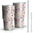 thumbnail image 1 of 30oz Pioneer Flower Floral Print Pattern Tumblers Stainless Steel Tumbler with Lid and Straw,Vacuum Insulated Double Wall Travel Tumbler Cups Mug with Cleaning Brush for Coffee,Tea, 1 of 1