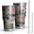 thumbnail image 1 of 30oz Pioneer Flower Floral Print Pattern Tumblers Stainless Steel Tumbler with Lid and Straw,Vacuum Insulated Double Wall Travel Tumbler Cups Mug with Cleaning Brush for Coffee,Tea, 1 of 1