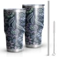 thumbnail image 1 of 30oz Pioneer Flower Floral Print Pattern Tumblers Stainless Steel Tumbler with Lid and Straw,Vacuum Insulated Double Wall Travel Tumbler Cups Mug with Cleaning Brush for Coffee,Tea, 1 of 7