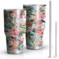 thumbnail image 1 of 30oz Pioneer Flower Floral Print Pattern Tumblers Stainless Steel Tumbler with Lid and Straw,Vacuum Insulated Double Wall Travel Tumbler Cups Mug with Cleaning Brush for Coffee,Tea, 1 of 1
