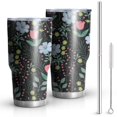 thumbnail image 1 of 30oz Pioneer Flower Floral Print Pattern Tumblers Stainless Steel Tumbler with Lid and Straw,Vacuum Insulated Double Wall Travel Tumbler Cups Mug with Cleaning Brush for Coffee,Tea, 1 of 1