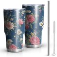 thumbnail image 1 of 30oz Pioneer Flower Floral Print Pattern Tumblers Stainless Steel Tumbler with Lid and Straw,Vacuum Insulated Double Wall Travel Tumbler Cups Mug with Cleaning Brush for Coffee,Tea, 1 of 1