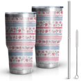 thumbnail image 1 of 30oz Pioneer Flower Floral Print Pattern Tumblers Stainless Steel Tumbler with Lid and Straw,Vacuum Insulated Double Wall Travel Tumbler Cups Mug with Cleaning Brush for Coffee,Tea, 1 of 7