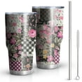 thumbnail image 1 of 30oz Pioneer Flower Floral Print Pattern Tumblers Stainless Steel Tumbler with Lid and Straw,Vacuum Insulated Double Wall Travel Tumbler Cups Mug with Cleaning Brush for Coffee,Tea, 1 of 1