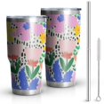 thumbnail image 1 of 30oz Pioneer Flower Tumblers Stainless Steel Tumbler with Lid and Straw,Vacuum Insulated Double Wall Travel Tumbler Cups Mug with Cleaning Brush for Coffee,Tea, 1 of 6