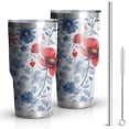 thumbnail image 1 of 30oz Pioneer Flower Tumblers Stainless Steel Tumbler with Lid and Straw,Vacuum Insulated Double Wall Travel Tumbler Cups Mug with Cleaning Brush for Coffee,Tea, 1 of 7