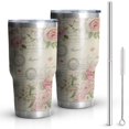 thumbnail image 1 of 30oz Pioneer Flower Tumblers Stainless Steel Tumbler with Lid and Straw,Vacuum Insulated Double Wall Travel Tumbler Cups Mug with Cleaning Brush for Coffee,Tea, 1 of 7