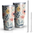 thumbnail image 1 of 30oz Pioneer Flower Tumblers Stainless Steel Tumbler with Lid and Straw,Vacuum Insulated Double Wall Travel Tumbler Cups Mug with Cleaning Brush for Coffee,Tea, 1 of 7