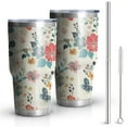 thumbnail image 1 of 30oz Pioneer Flower Tumblers Stainless Steel Tumbler with Lid and Straw,Vacuum Insulated Double Wall Travel Tumbler Cups Mug with Cleaning Brush for Coffee,Tea, 1 of 7